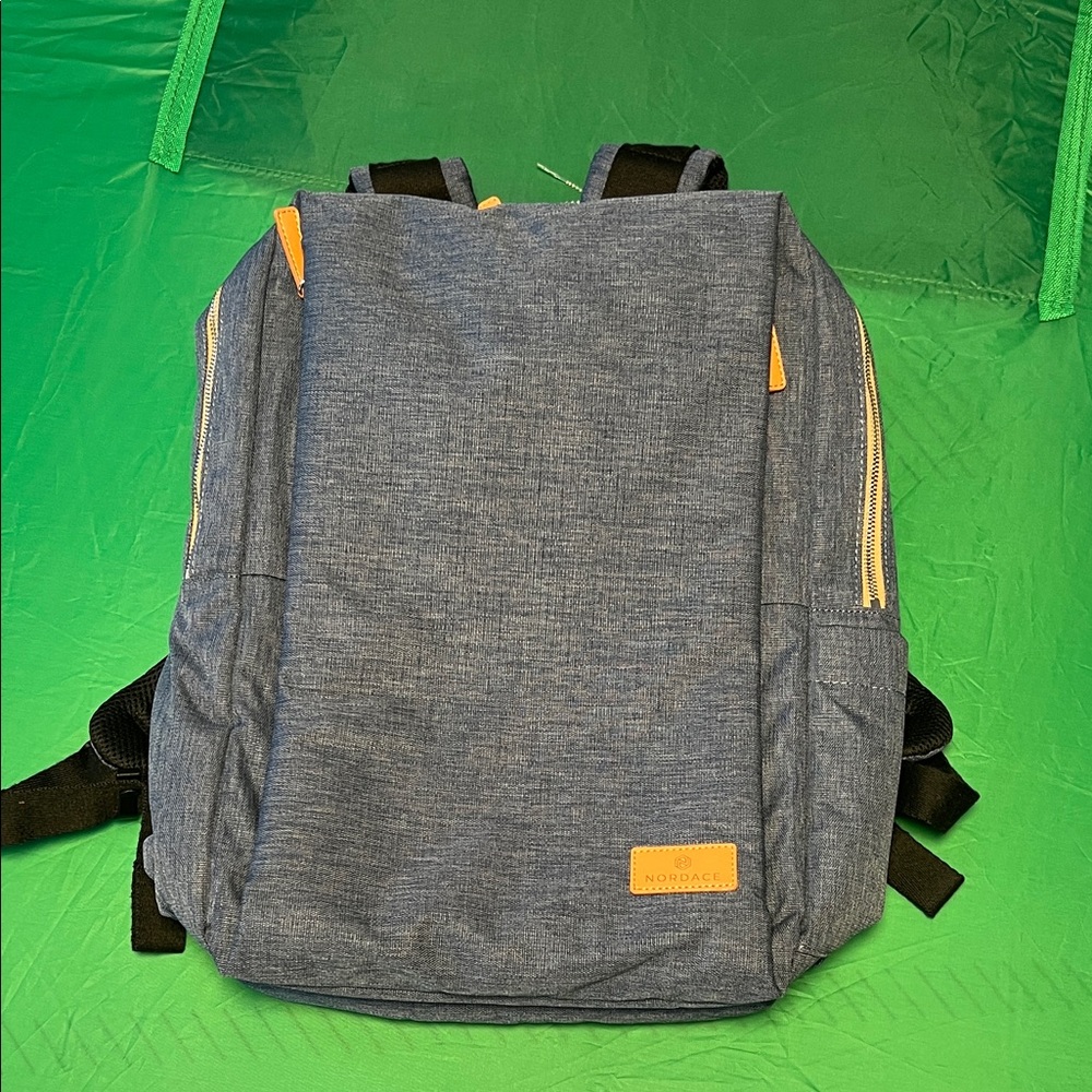 Nobrand Blue and Tan Men's Backpack